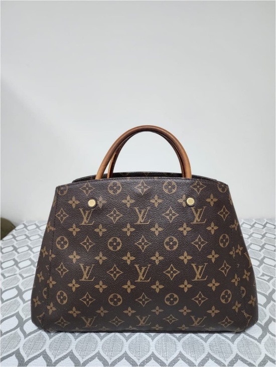 Authentic LOUIS VUITTON Monogram Canvas Montaigne MM Bag Brown - Picture 12 of 13
